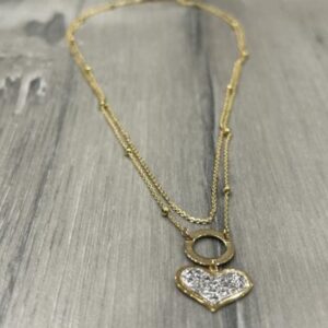 Girocollo Argento 925 con cuore diamantato